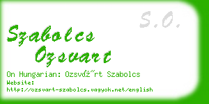 szabolcs ozsvart business card